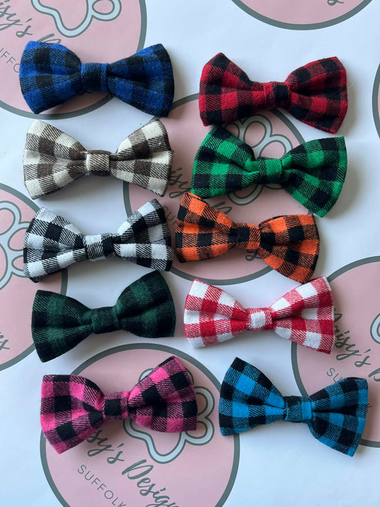 Checked Dog Bowties